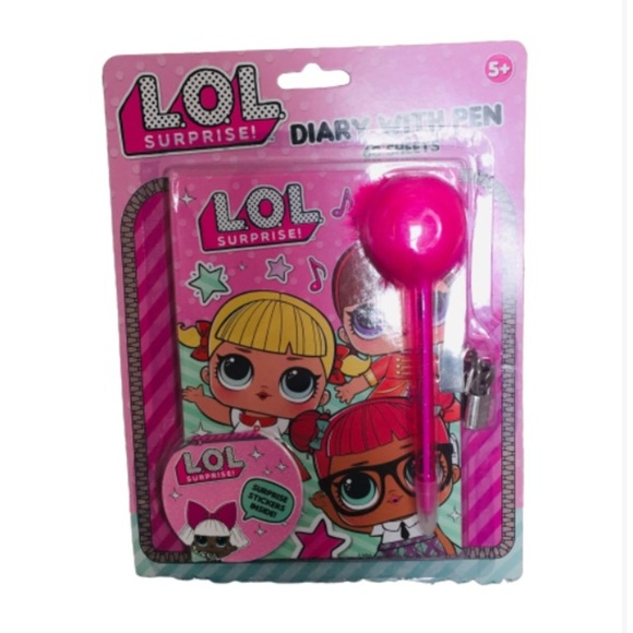 NWT LOL SURPRISE 60 Sheets Lock Diary with Fluffy Pen Pink One Size - Picture 6 of 8